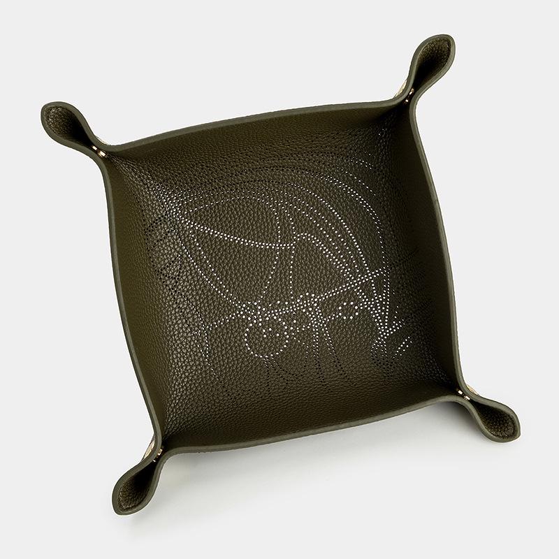 Vassoio portaoggetti in pelle di lusso a forma di testa di cavallo per gioielli e chiavi
