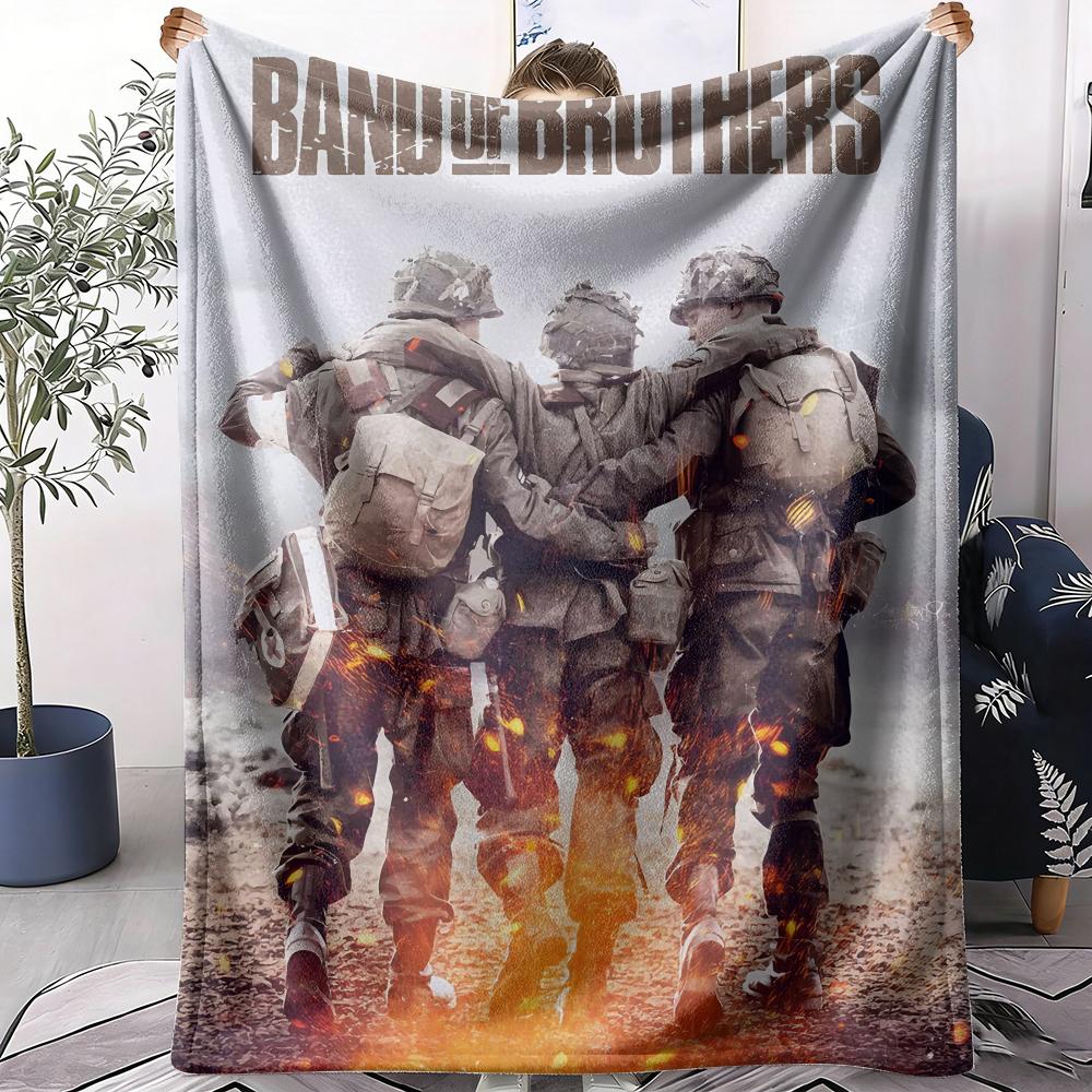 Band of B-Brothers Throw Soft Flannel Throw Summer AC Blanket Lightweight Cool Nap Blanket for Sofa Bed Couch Travel 75X95CM