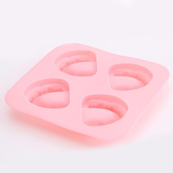 Silicone Ice Mold DIY Funny Gift Pink 4 Hole Tooth-shaped Ice Making Tray Kitchen Supplies