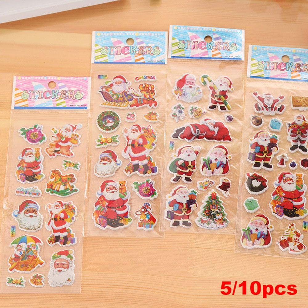 

Sheets Kids Gift Cute Teacher Reward Santa Claus Puffy Lable 3D Bubble Sticker Christmas Stickers