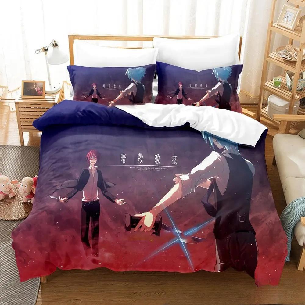 3D Cartoon Assassination Classroom Koro-sensei Bedding Set Boys Girls Twin Queen King Size Duvet Cover Pillowcase Bed Boys Adult