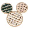 Bamboo Wood 6 Slots Round Ring Earrings Trays Showcase Display Jewelry Organizer