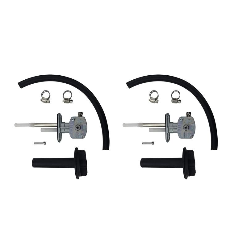 

2X Fuel-Cock Petcock Assy & Lever For ATV Grizzly 350 660 Bruin 350 YFM350 YFM660 5KM-24500-10-00 Photo Color