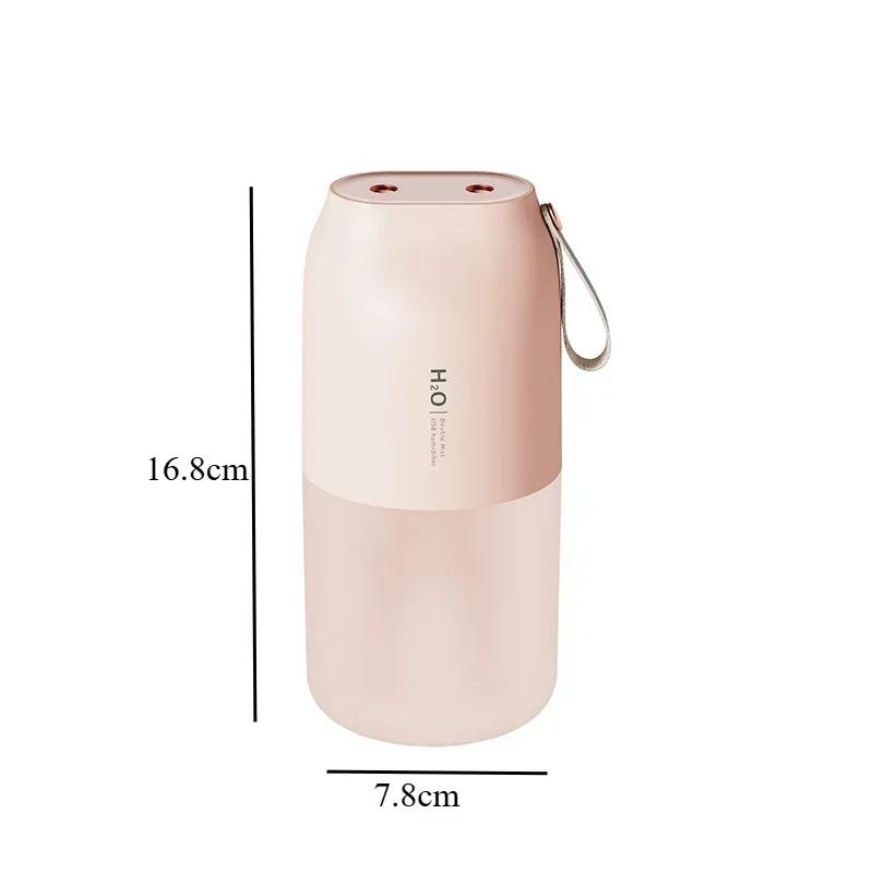 

Портативный увлажнитель воздуха с двойным туманом 300 мл, диффузор холодного тумана 2000 мАч, автомобильный очиститель воздуха USB, мини-освежитель воздуха, увлажнители розовый