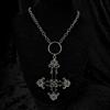 Pentagram Carved Cross necklace,Gothic jewelry,Inverted cross,Large Cross,Vintage,Witch jewelry,pagan,alternative,mystery,Choker