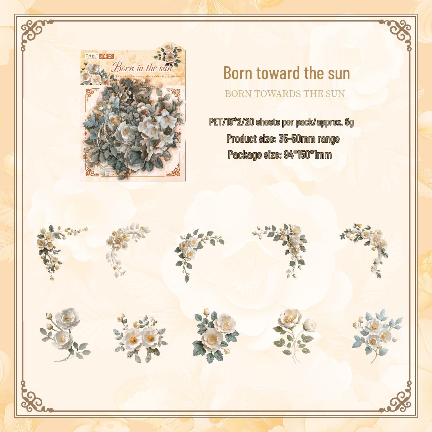 Серия  Теневой Глубокий Край Глицинии  - Декор для Журнала Набор ПЭТ Стикерпак (6 стилей)