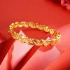 Light Luxury Niche High-end Twist Braid Flash Plated Fashionable Braided Wire Open Bracelet