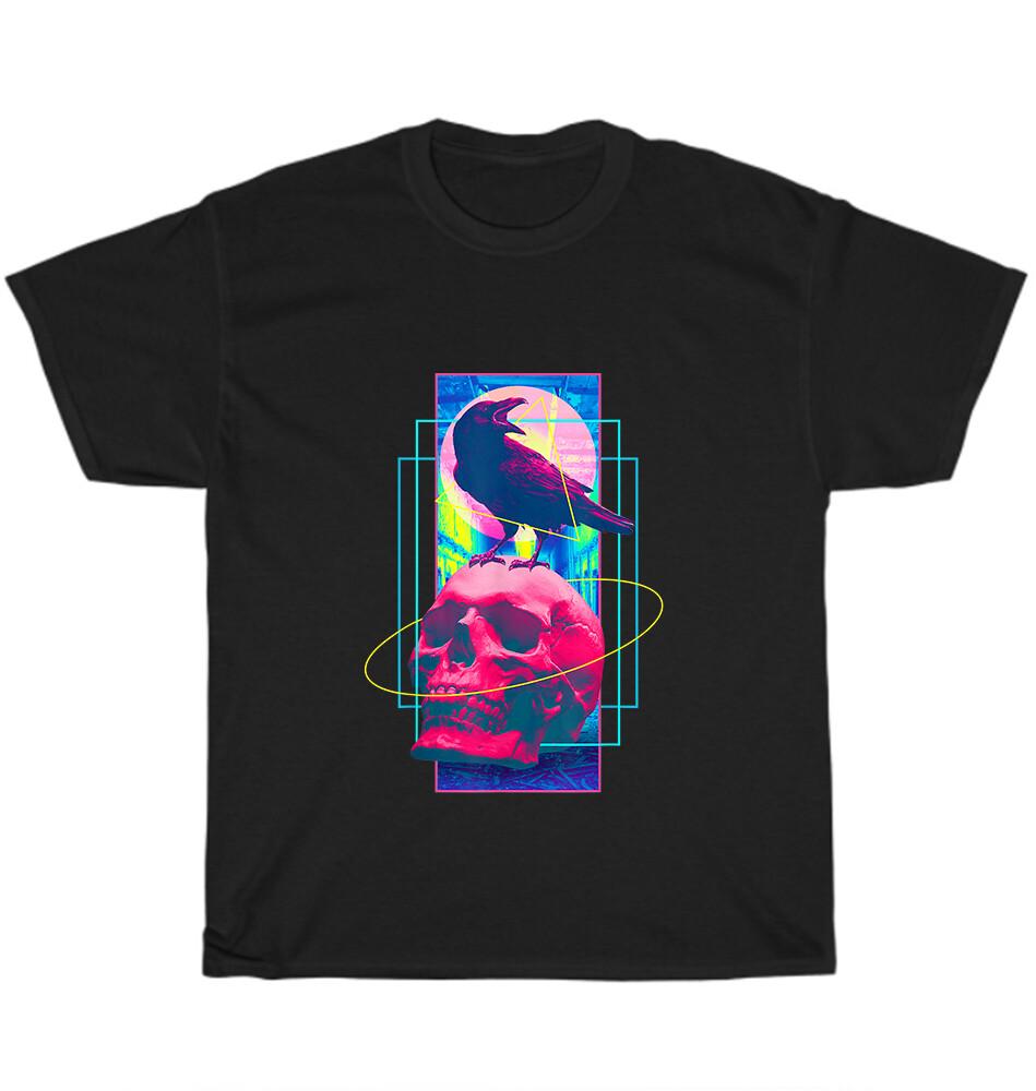 

Vaporwave Skull Crow Retro Aesthetic Art Pastel Goth T-Shirt Unisex Tee Gift NEW L