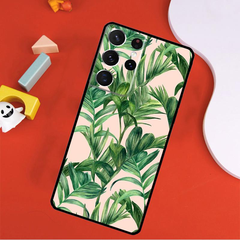 Tropical leaves Banana Leaf Phone Case For Samsung Galaxy S25 Ultra S24 Ultra S9 S10 S20 S21 S22 S23 Plus S24 FE Cover