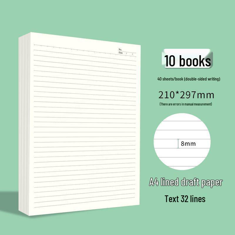 Škrábací papír pro postgraduální zkoušky, vysokoškolské a středoškolské studenty, 2000 listů, A4 náčrtník, prázdný B5 kalkulační papír.