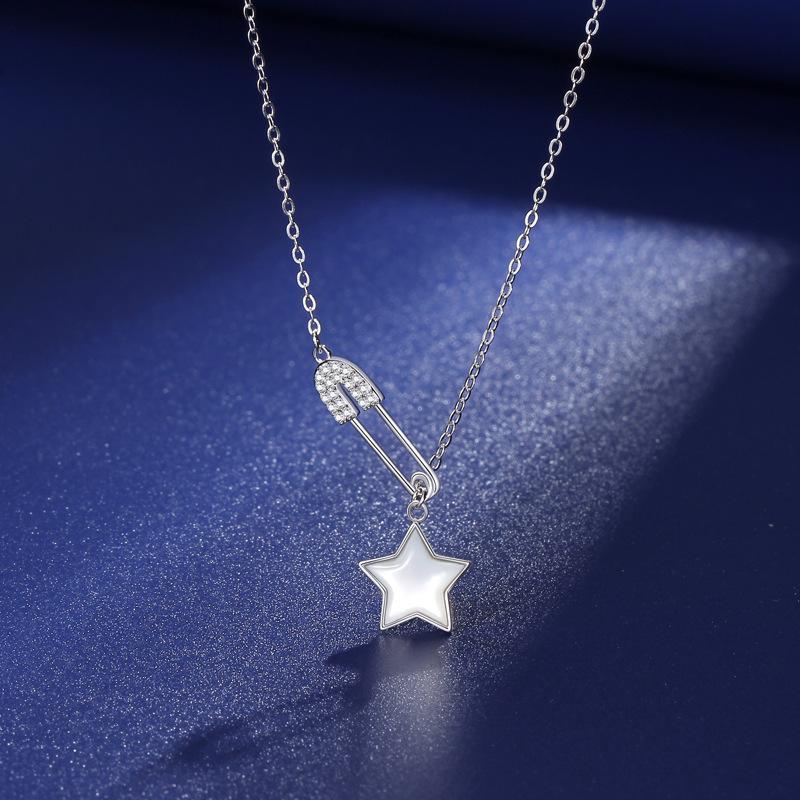 Pin Star Tassel Necklace Women'S Fashion Exquisite Personality Niche Design Pendant Collarbone Chain Women Premium