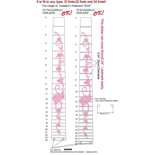 Inlaystickers Jockomo Gypsy Rose Guitar Inlay Sticker