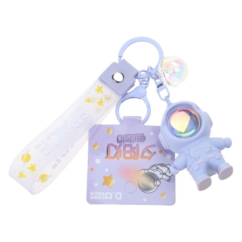 Fashion Space Astronaut Keyring Sunset Projector Light Keychain Pendant Female Couple Bag Ornament Keychains Gifts