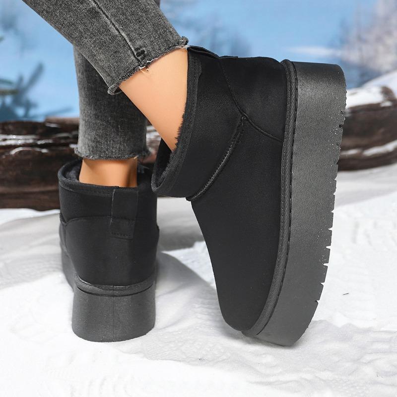 Mote 2025 NY Hot Selling Vinter Dame Korte Plysj Varm Snøstøvler Mote Flats Plattform Damesko Casual Nye Ankelstøvletter