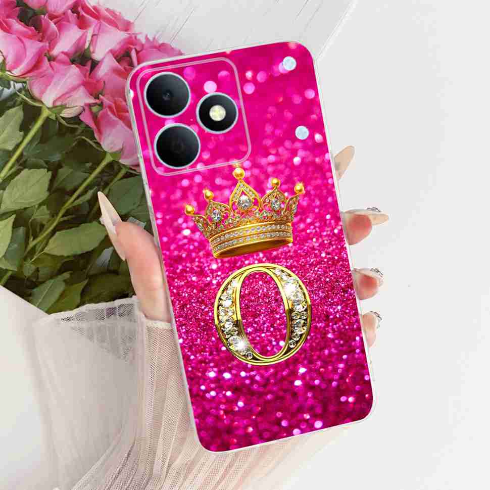 For Realme Note 80 4G RMX5388 Case New Letter Crown A-Z TPU Back Cover For Realme Note80 NOTE 80 4G Phone Protection Cases