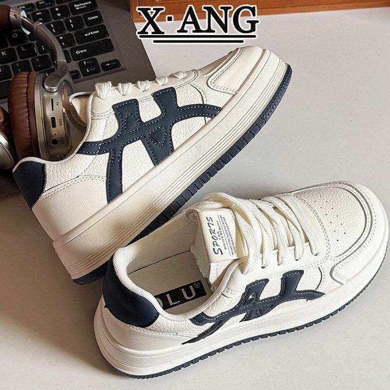 The First Layer of Cowhide Board Shoes Women's Thick-soled Heightening Little White Shoes Women's Shoes Autumn New Casual Sports Shoes