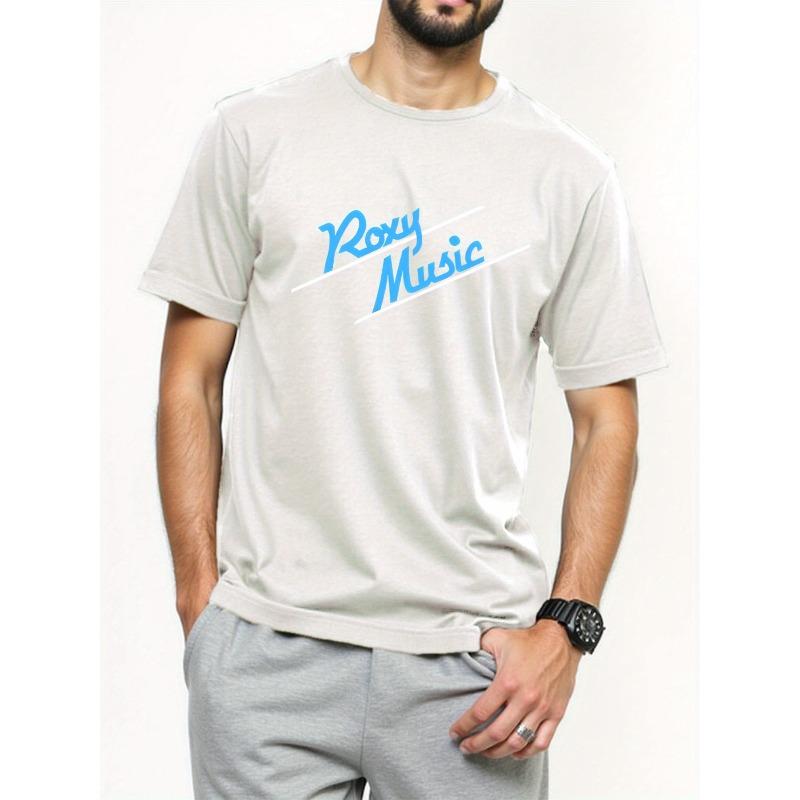 

Men S Graphic T-Shirt - Casual Crew Neck Tee with Roxy Music Print, Perfect for Basketball Games & Sporty ,Graphic Print Tee | Comfortable Fit S белый