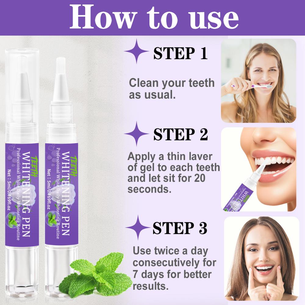 Teeth Brightening Pen-Deeply Cleaning Teeth-Removal Teeth Stain and Keep Whitening-Make Teeth Healthier and Look Brighter