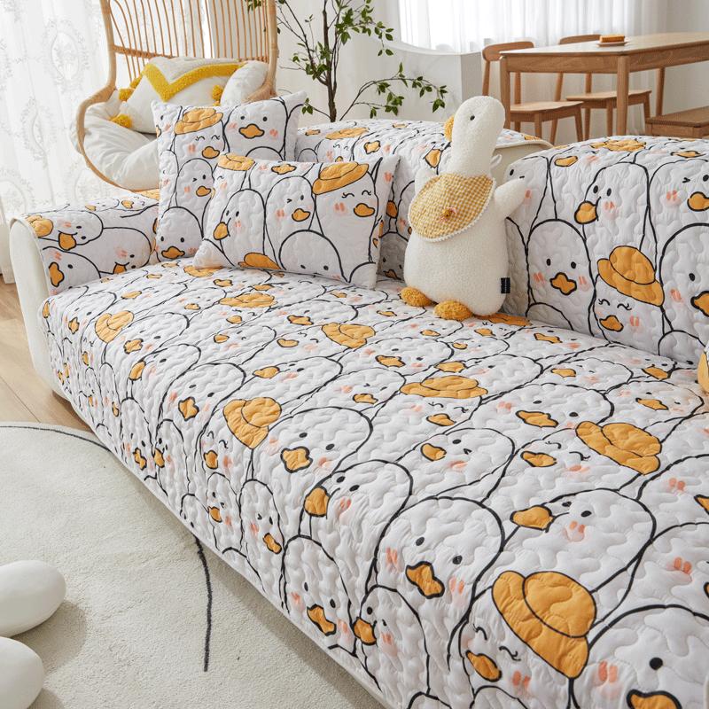 Plaid Sofa Cushion Four Seasons Universal Non-Slip Simple Modern All-Inclusive Anti-Scratching Cute Cushion Set Cover Cloth