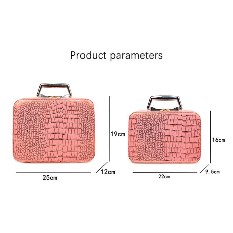 Ladies Portable Cosmetic Bag Large-capacity Glossy Travel Washing Bag for Women's Leather Makeup Storage Bag Toilet Storage Case