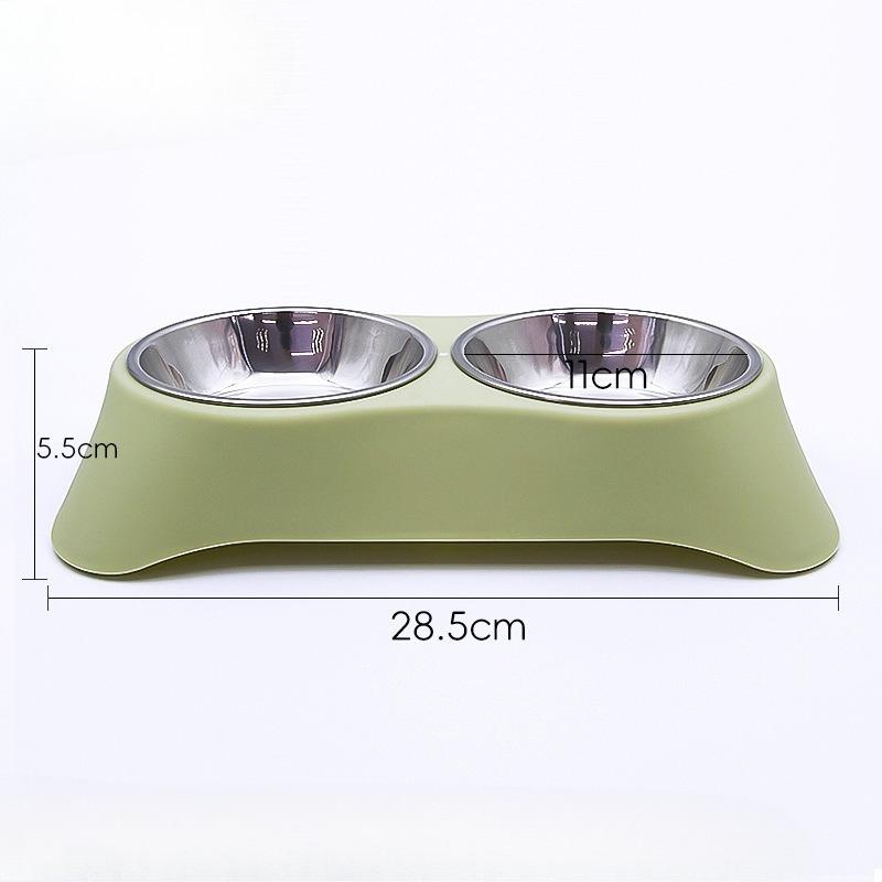 New Type of Pet Bowl, Stainless Steel Double Bowl Integrated, Cat and Dog Food Bowl, Anti-tipping Cat Food Bowl, Pet Food Utensils