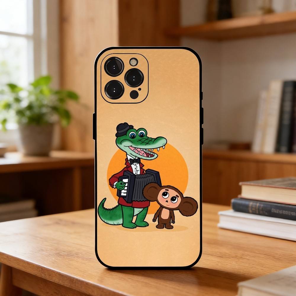 Cute C-Cheburashka-es Cartoon Phone Case For iPhone17,16,15,14,13,12,Plus,Pro Max, 5G Others Soft Black Cover