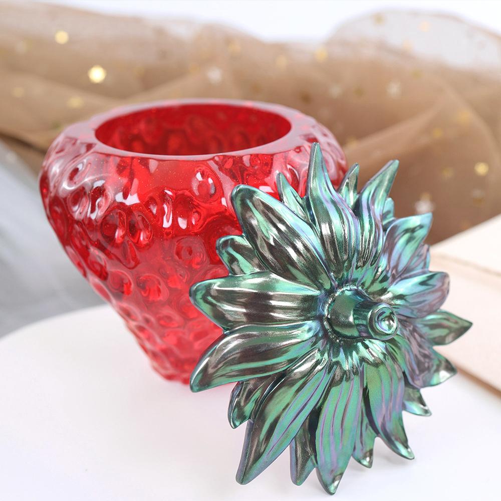 Diy Crystal Dropper Epoxy Resin Strawberry Storage Box Fruit Storage Jar Mirror Silicone Mold