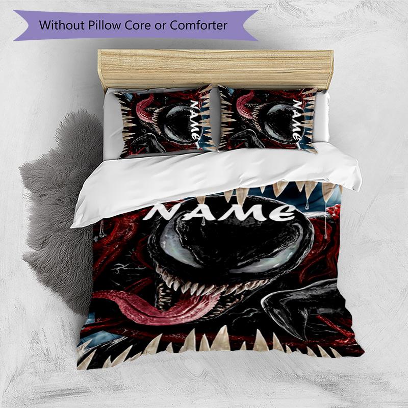3pcs Venom3 Cover Set - Personalized Name, HD Printed Bedding with 1 Cover and 2 Pillowcases - Perfect for Home Decor, Easy Care