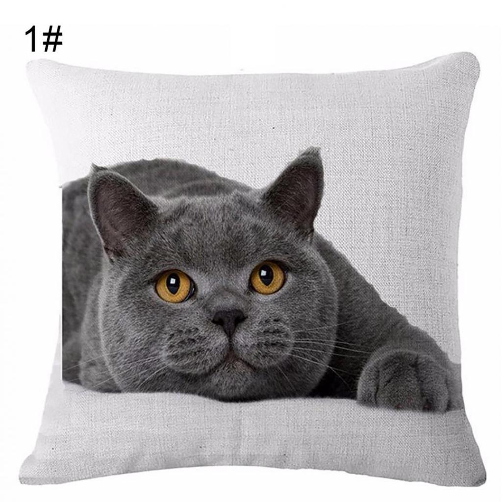 Bestickter Kissenbezug 45,7 X 45,7 Cm – Weicher Überwurf Für Sofa, Mit Unsichtbarem Reißverschluss, Katzenmotiv
