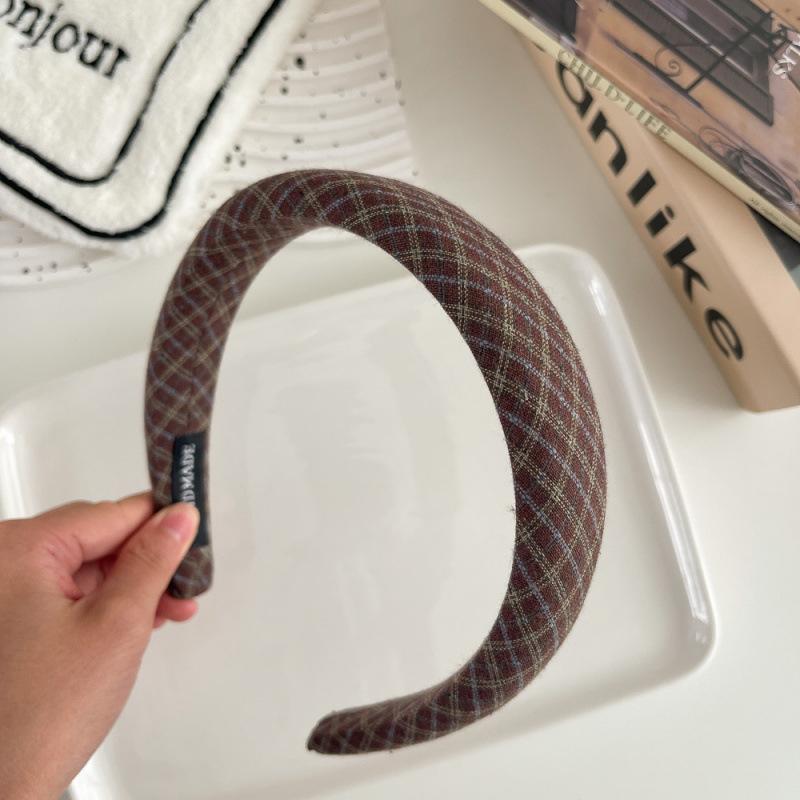 Elegante Geruite Bezel Haarband voor Vrouwen Retro Hoofdband Meisjes Vintage Hoepel voor Vakantiefeest Haarelastiekjes Accessoires