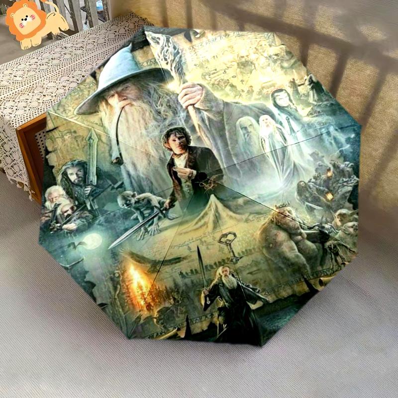 Lord Rings Folding Umbrella 8 Paraphenoid Bones Travel Sun Umbrella Gift Printing