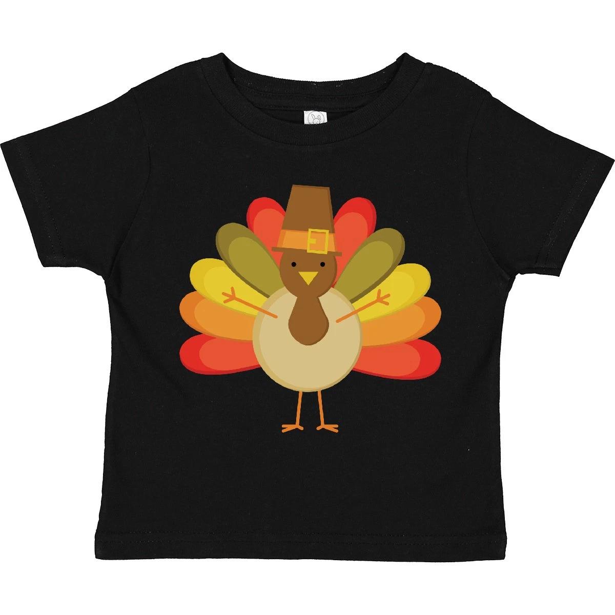 Inktastic Thanksgiving Pilgrim Turkey Holiday Toddler T-Shirt Cute Babys 1st For 150