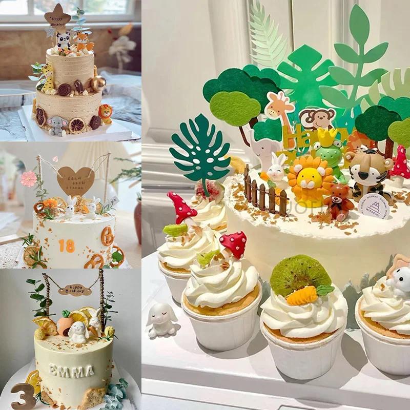 Silikonowa forma do masy cukrowej Zwierzęta Safari w Dżungli Niedźwiedź Lew Żyrafa Królik Panda Forma do Dekorowania Tortu na Przyjęcie Urodzinowe Baby Shower