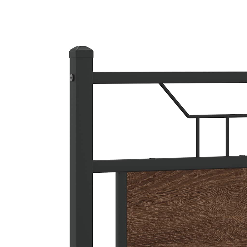 Bed Frame Without Mattress Brown Oak Look 120 X 200 Cm Wood Based Material