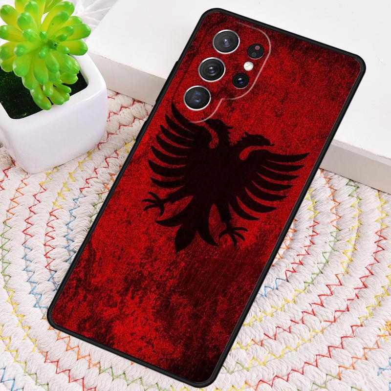 Albanian Flag Eagle soft Phone Case for Samsung Galaxy note 10 pro S26 Ultra S23 S24 FE S25 S21 S22 PLUS shockproof Cove
