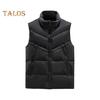 Men Waistcoat Stand Collar Sleeveless Zipper Placket Vest Coat with Side Pockets Solid Color Thickened Vest Jacket