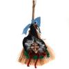 Halloween Witch Broom Pendant Vicious Creepy Old Woman Hanging Hairy Haunted House Rag Door Window Decoration Prop