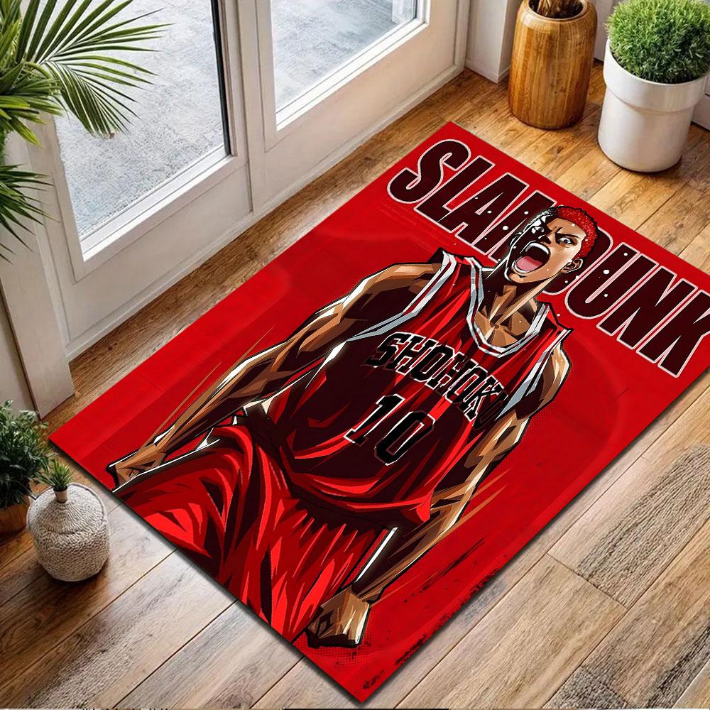 Basketball Anime Hero Design Patterned carpet, non slip mat suitable for living room and bedroom sofas
