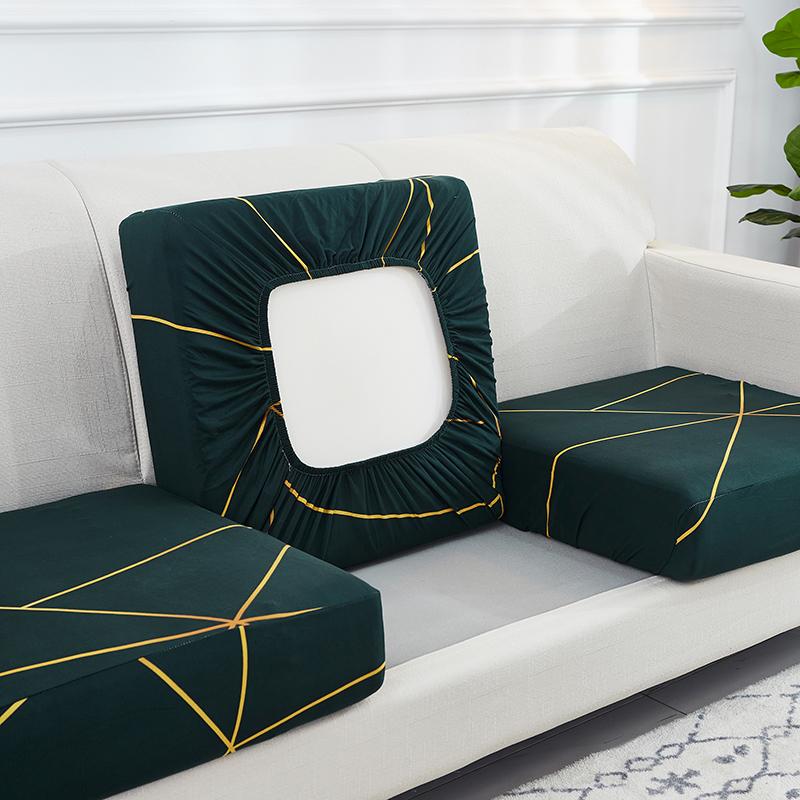 Spandex Stretch Sofa Seat Cushion Cover Chair Cover Pets Kids Furniture Protector Washable Removable Slipcover 1/2/3/4 Seat
