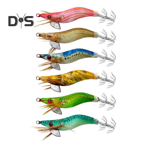 7CM/4.6G Luminous Shrimp Bait with Squid Jig Hook Sinker Realistic Bionic Artificial Lure Saltwater Freshwater Bass Walleye Trout Fishing Accessories
