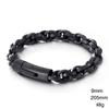 Hip Hop Punk No Fade Vintage Dark Stainless Steel Retro Link Chain Cuff Bracelets Men's Wrist Jewelry