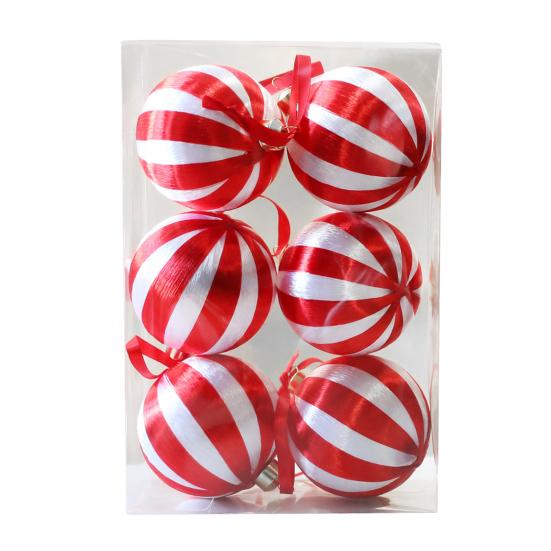 Yousheng 6Pcs 8cm Christmas Ball Ornaments Plastic Hanging Decor for Tree Window Display & DIY Crafts Shatterproof Festive Decorations