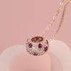 Pink Zircon Diamond Lulu Pendant Necklace - Vintage Style Women's Light Luxury Jewelry