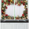 Christmas Theme Curtain Christmas Tree Bell Snowman Red and Green Matching Cloth Curtain for Bedroom Living Window High Shading