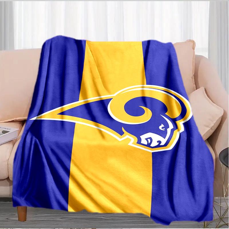 Rams Team Spirit Printed Throws Blanket Soft Flannel Blankets for Couch Bed Gifts for Men Women Picnic Blanket Christmas Gifts