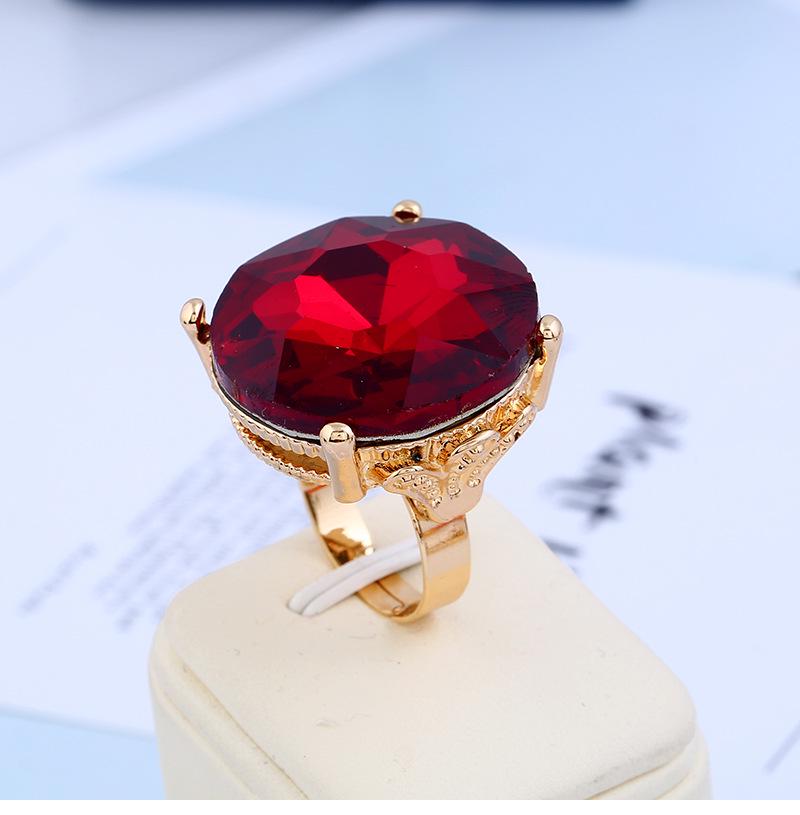 

Регулируемое кольцо с крупным драгоценным камнем и бриллиантовым цирконом## Модное кольцо в европейском и американском стиле Adjustable красный