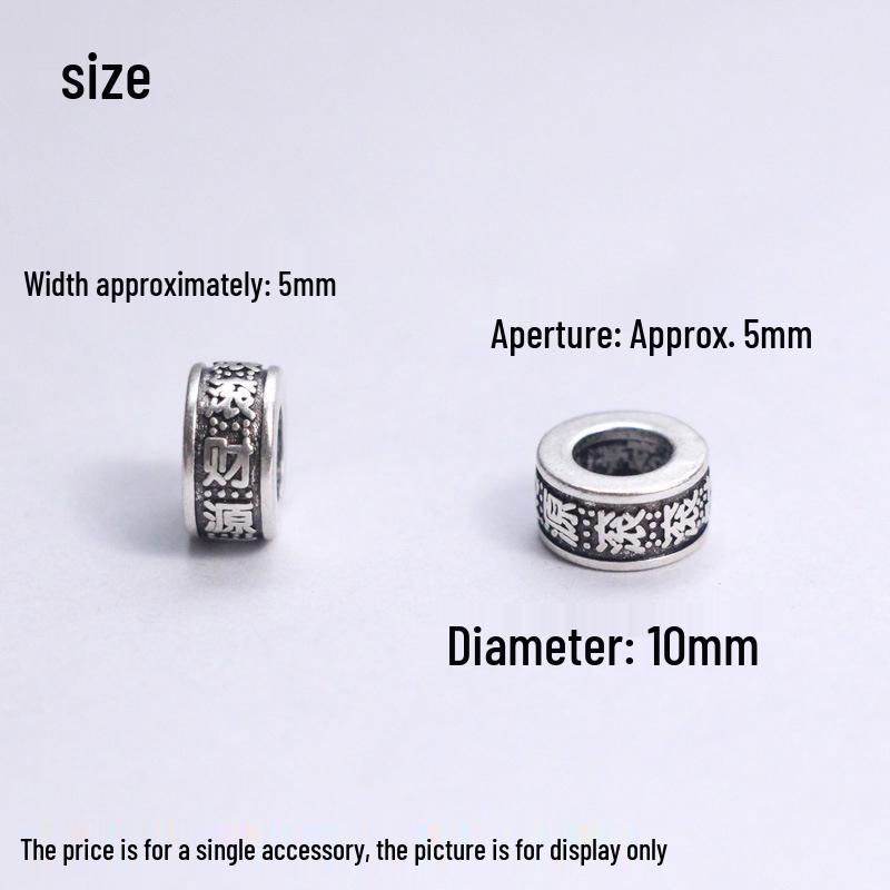 Colorfast Rolling Wealth Bead Spacer for Braiding & Stringing: Buddhist Rosary Crystal Match, Round Running Ring