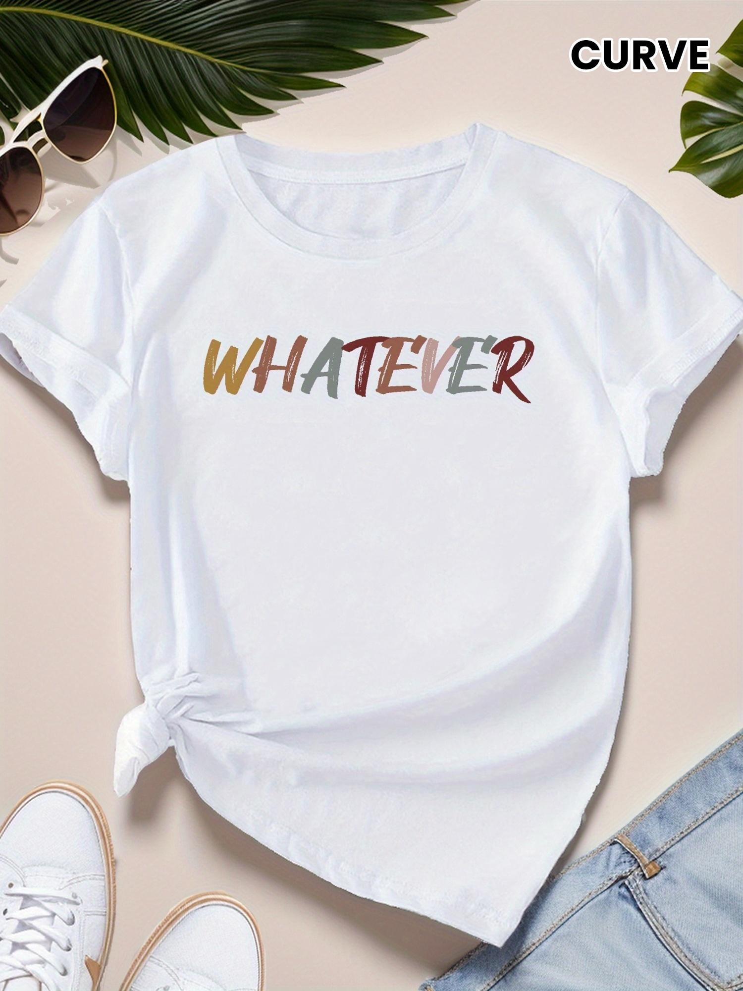 

Whatever Color Printing Harajuku Short Sleeve Casual Womens Tshirt Clothing Street Tops Aesthetic Clothes Aesthetic Clothes 4XL