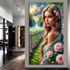 DIY 5D Diamantmalerei Set Schöne Frau Blumen Voll Quadratisch Rund Diamantkunst Mosaik Kreuzstich Heimdekoration Groß
