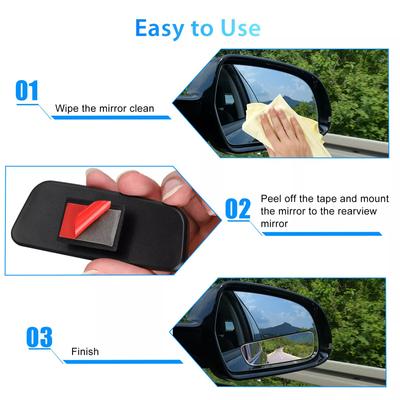 2Pcs Car Side Mirrors Blind Zone Mirrors 360 Degree Wide Angle Additional Spherical Dead Zone Mirrors On Regular